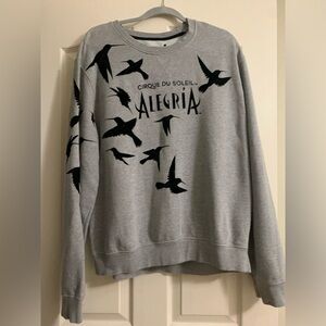 Cirque Du Soleil Alegria Grey Bird Sweater Size XL